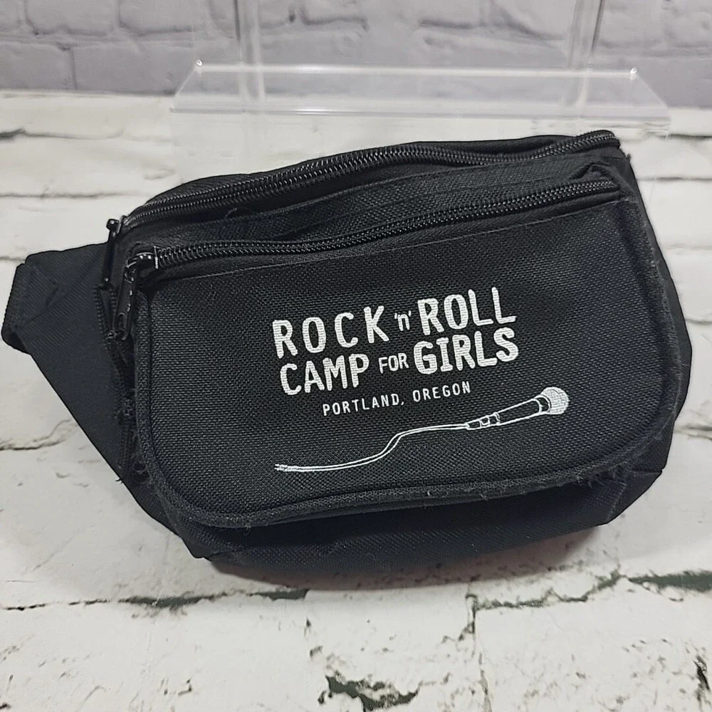 Rock 'n Roll Camp For Girls Fanny Pack‎ Black Waist Hip Bum Bag Portland Oregon
